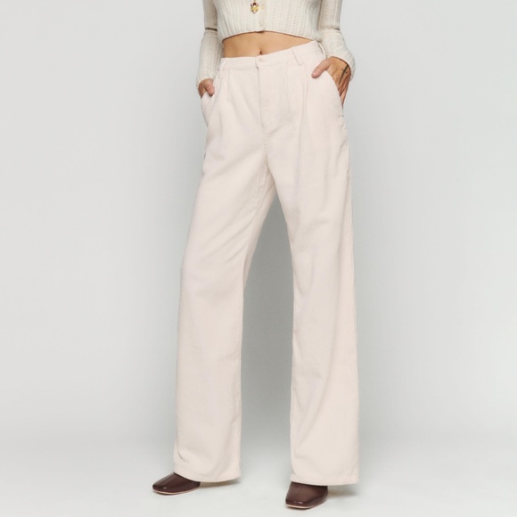 Reformation montauk pleated  corduroy pants - Picture 1 of 7